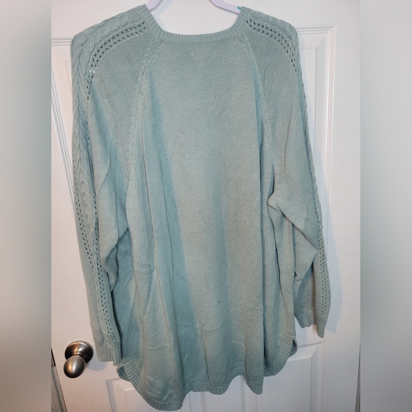 Sonoma 3x Womans Plus Sweater Knit Blue Long Sleeve Pullover - Picture 7 of 7